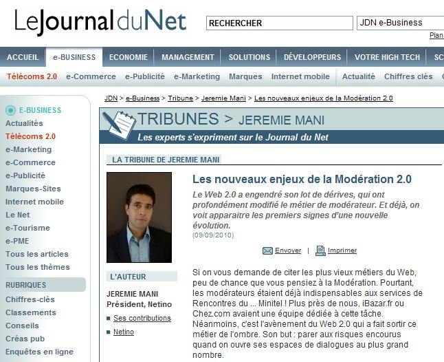 Tribune JDN : les nouveaux enjeux de la modération 2.0
