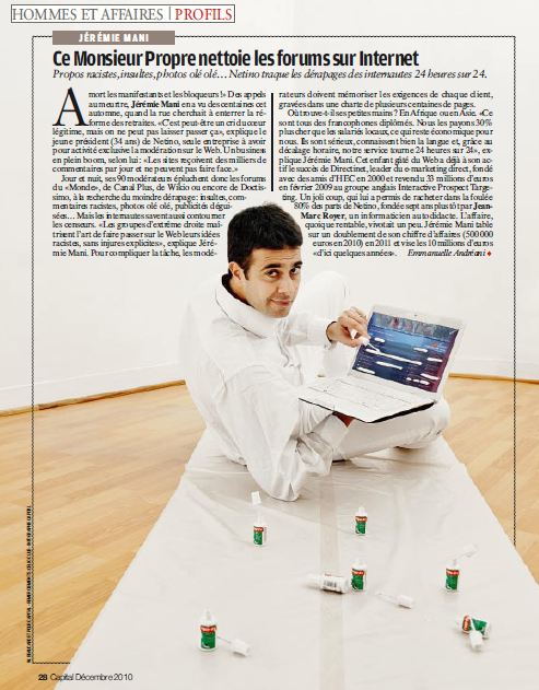 Article magazine Capital : Ce monsieur propre nettoie les forums sur Internet
