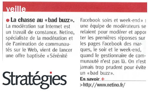 Stratégies Magazine : Chasse au "bad buzz"