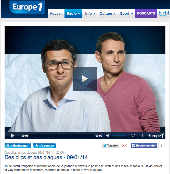 Interview de Jérémie Mani sur l'émission d'Europe 1 "Des clics et des clacs" sur Europe 1